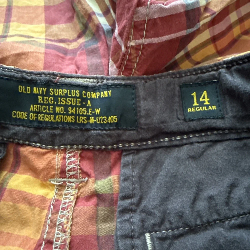 Vtg 2000s OLD NAVY Boys Size 14 Plaid Shorts Madras Style Retro 28